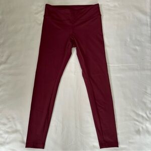 Womens Koral Lustrous High Rise Leggings Wine Size M Made in USA Yoga Workout